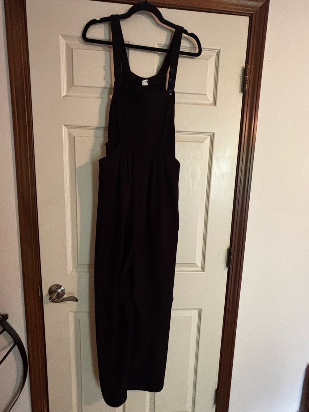 Halara Waffle Knit Overalls Black Size Large Tall